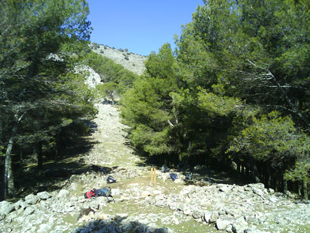 Pronunciada subida. Ruta de las Merendicas