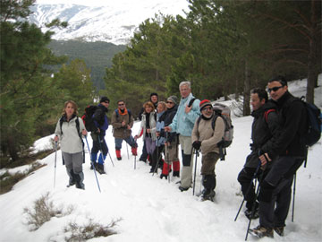 Bajada con abundante nieve. Aldeire.