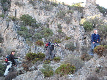 Final del barranco. Javier estaba muy contento.