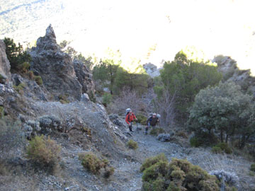 Barranco para subir al Corazón de la Sandía