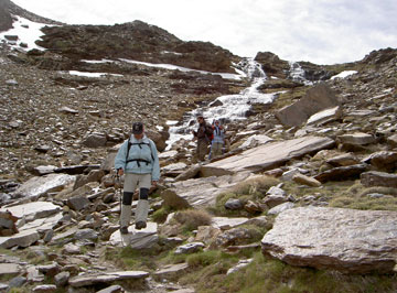 Camino de vuelta.Ascenso a Siete Lagunas